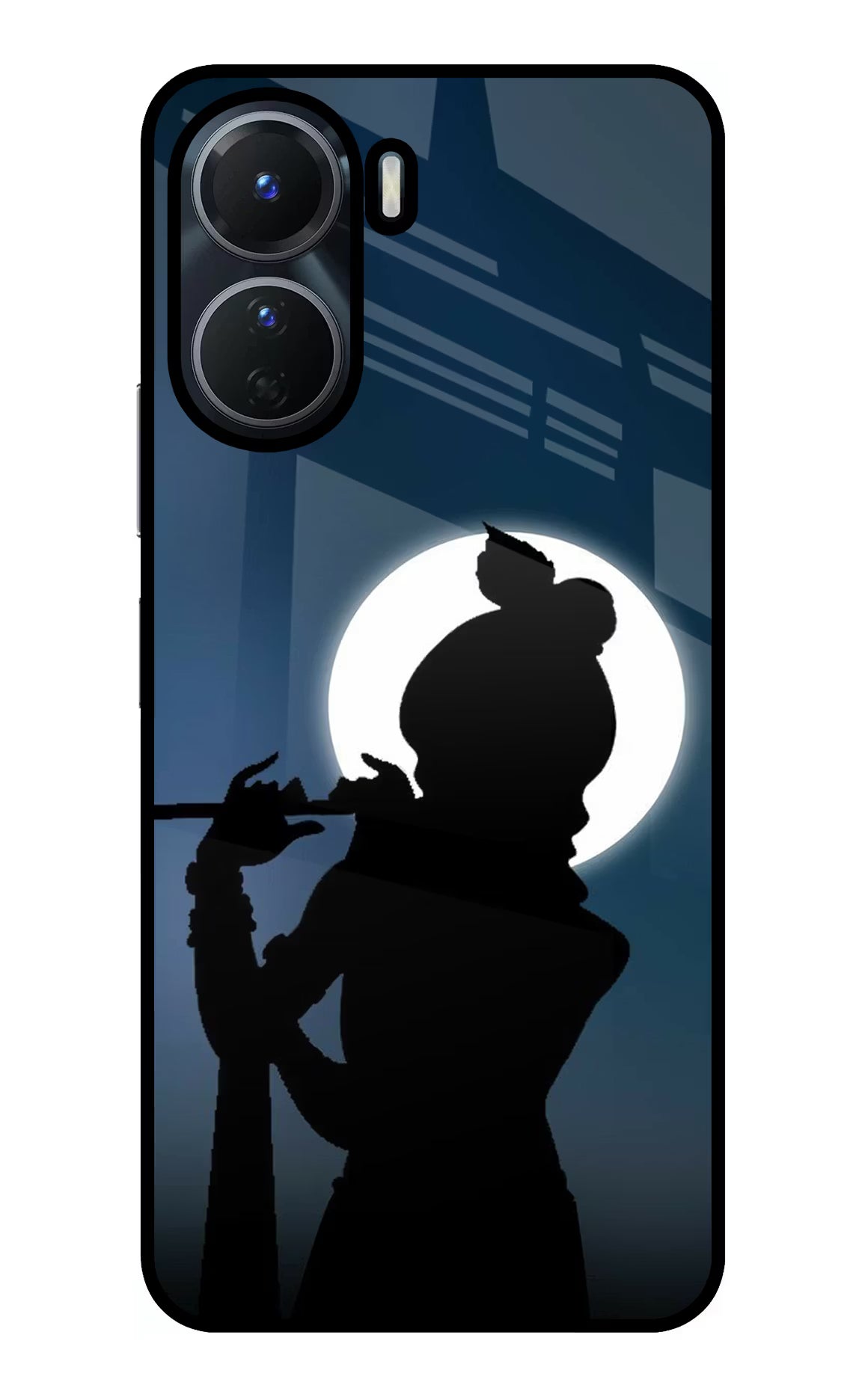 Shri Krishna Silhouette Vivo Y56 5G Glass Case Back Cover by Casekaro