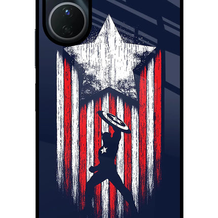 Captain America Marvel Art Vivo Y56 5G Glass Case