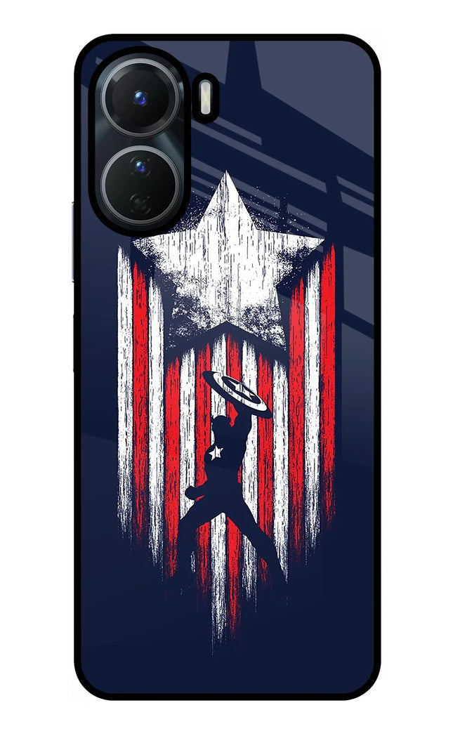 Captain America Marvel Art Vivo Y56 5G Glass Case