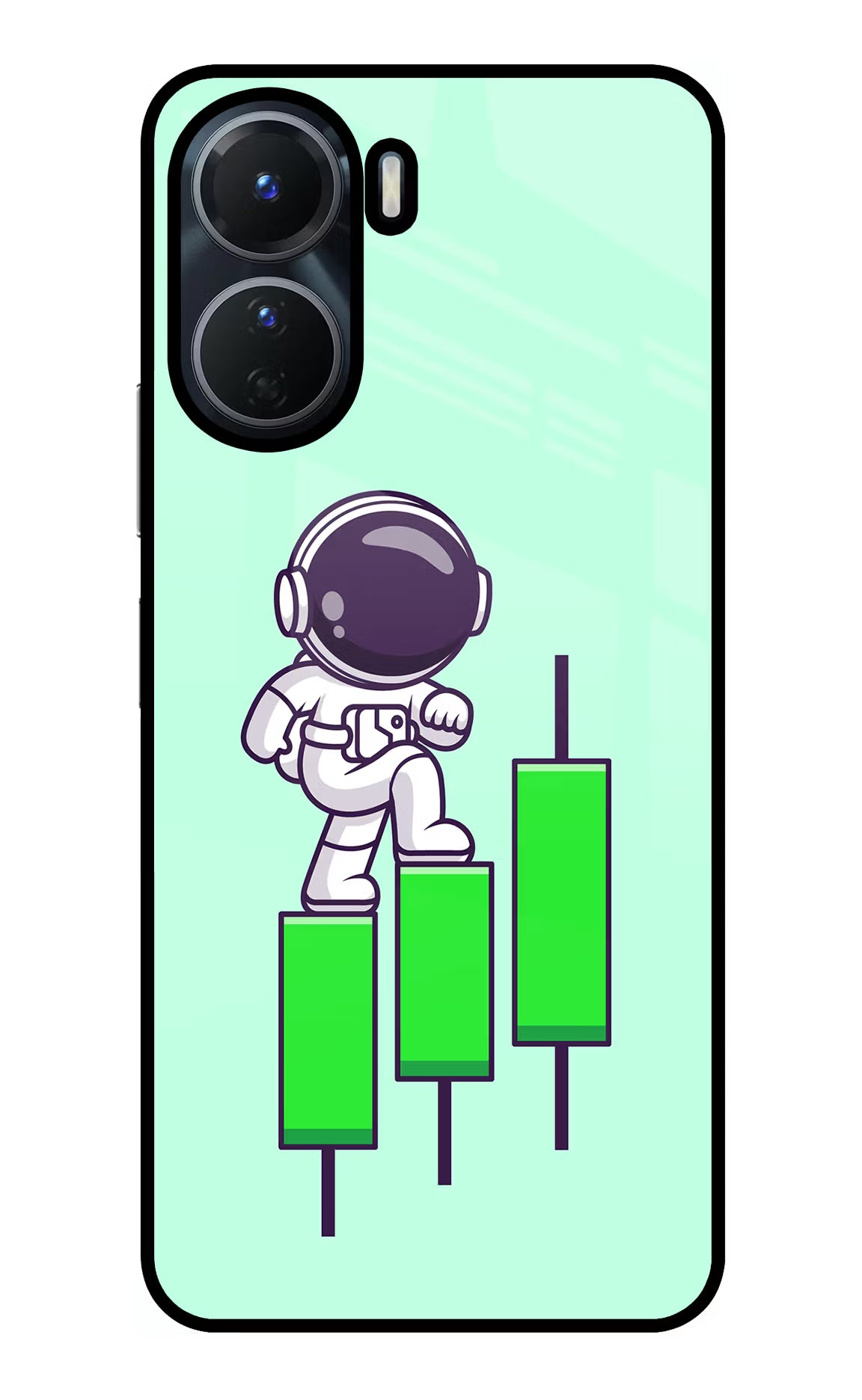 Astronaut Trader Vivo Y56 5G Glass Case Back Cover by Casekaro