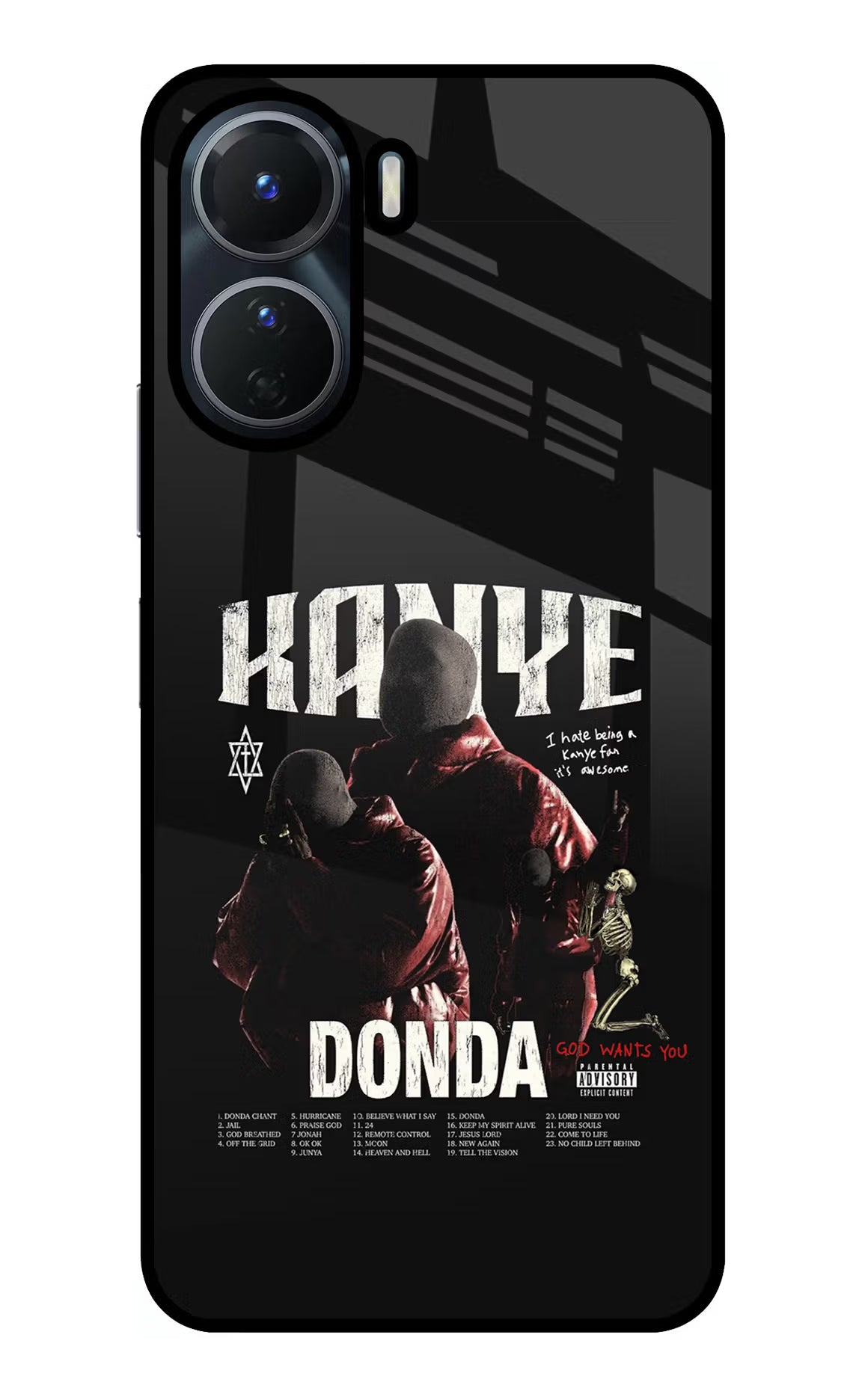 Donda Kanye West Vivo Y56 5G Glass Case Back Cover by Casekaro