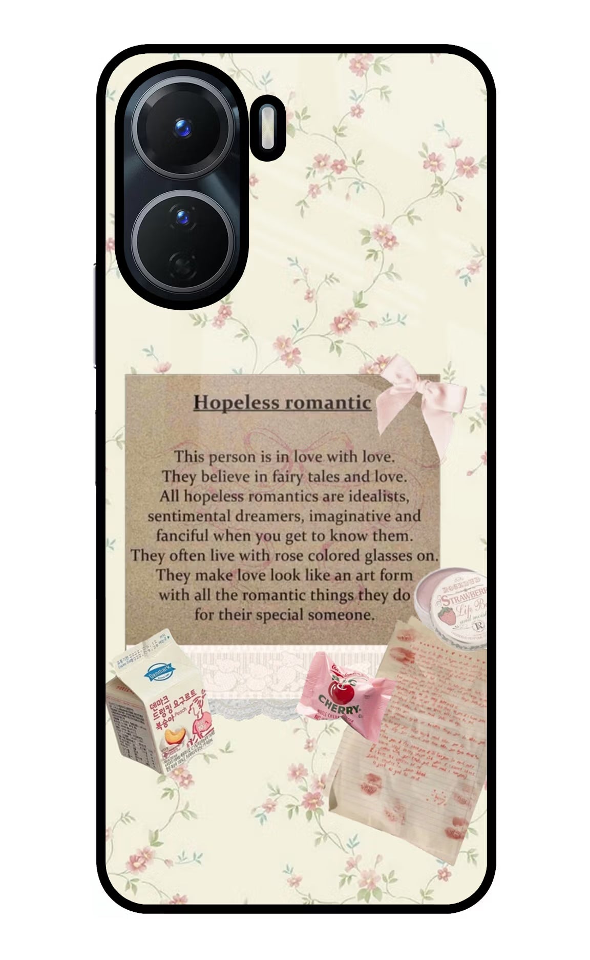 Hopeless Romantic Vivo Y56 5G Glass Case Back Cover by Casekaro