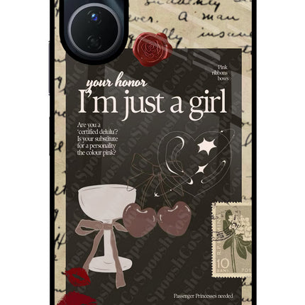 I am just a girl Vivo Y56 5G Glass Case