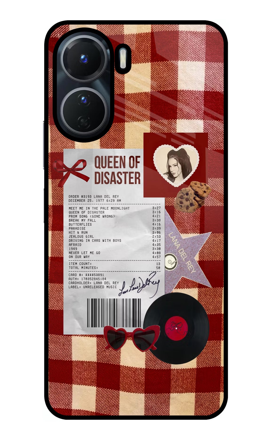 Queen of Disaster Vivo Y56 5G Glass Case Back Cover by Casekaro