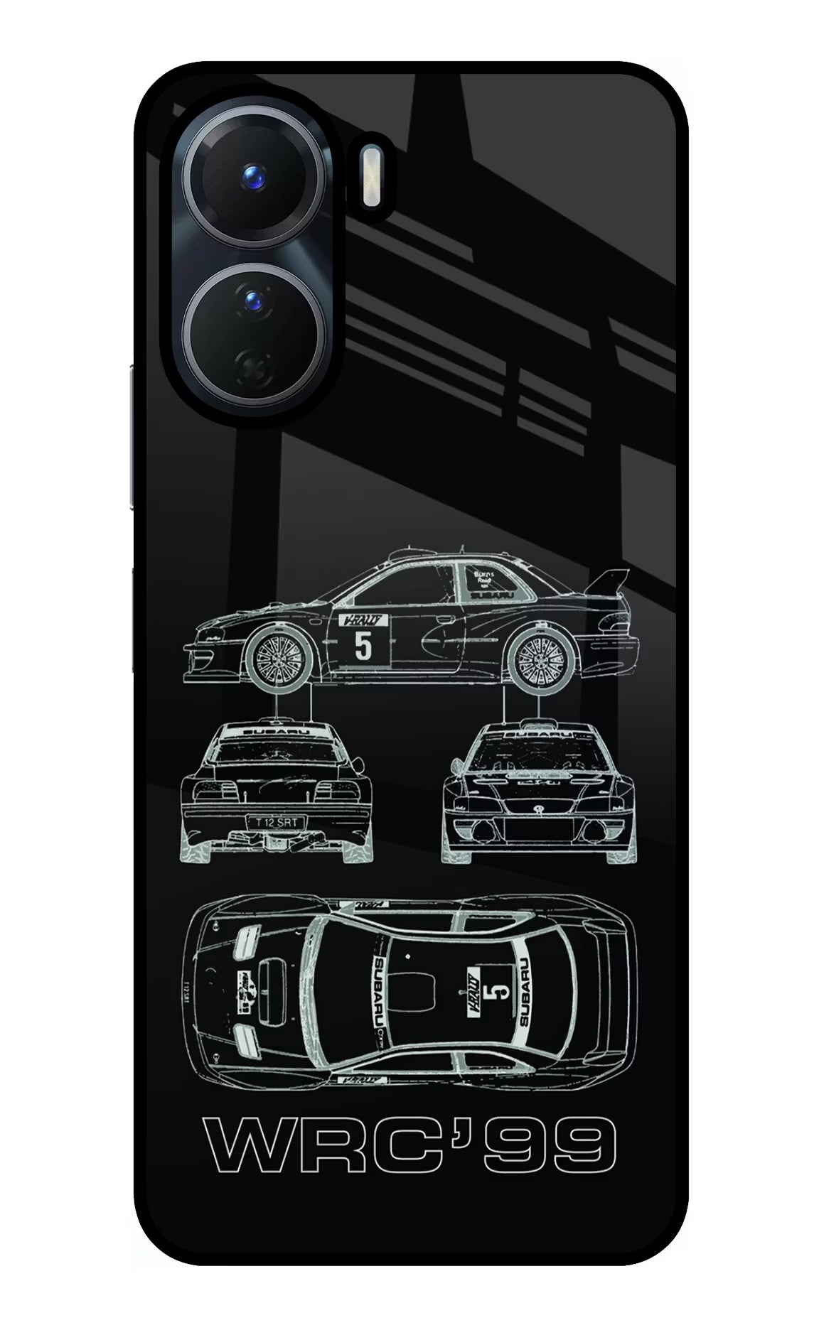 WRC'99 Vivo Y56 5G Glass Case Back Cover by Casekaro