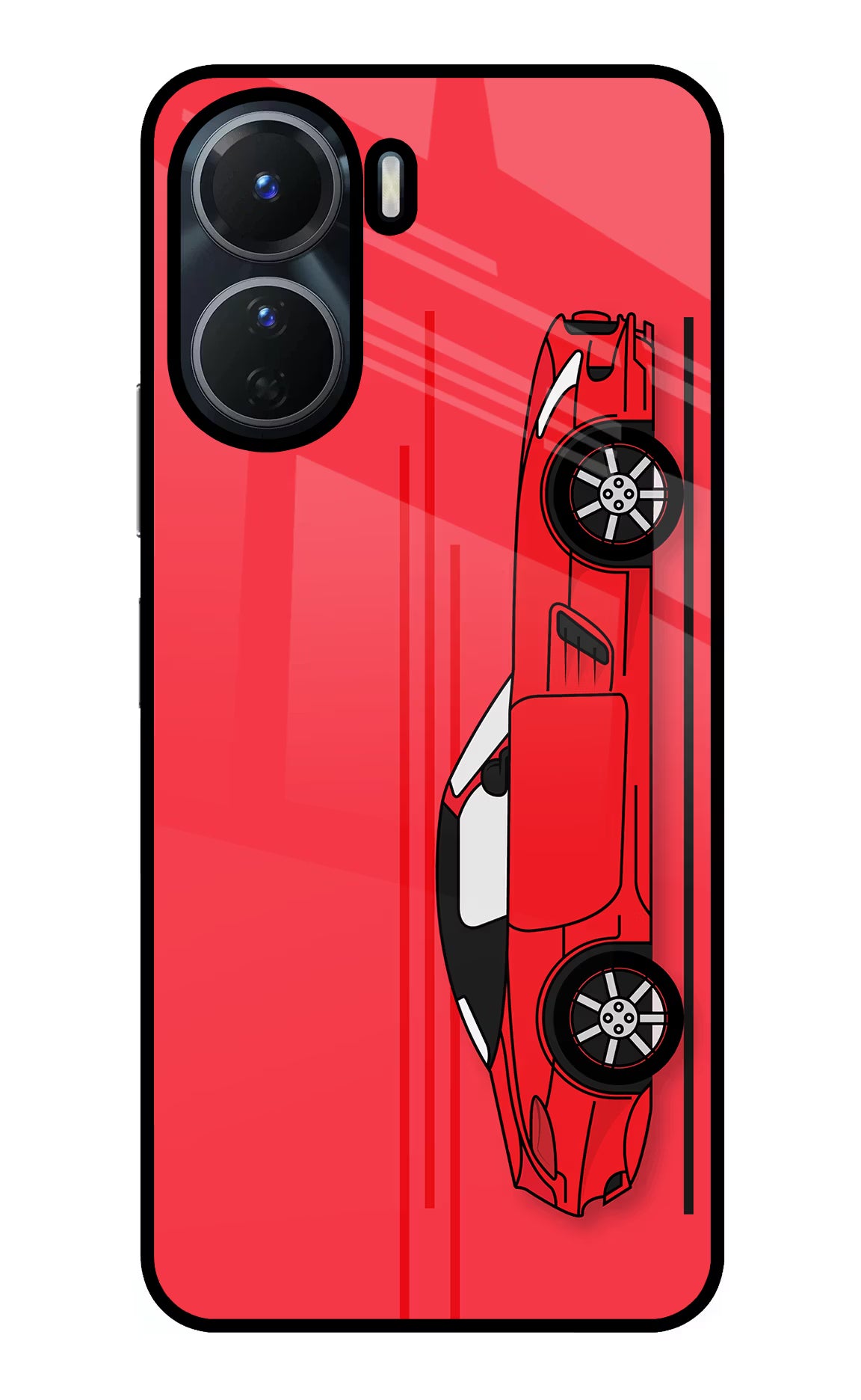 Red Velocity Vivo Y56 5G Glass Case Back Cover by Casekaro