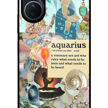 Aquarius Zodiac Vivo Y56 5G Glass Case