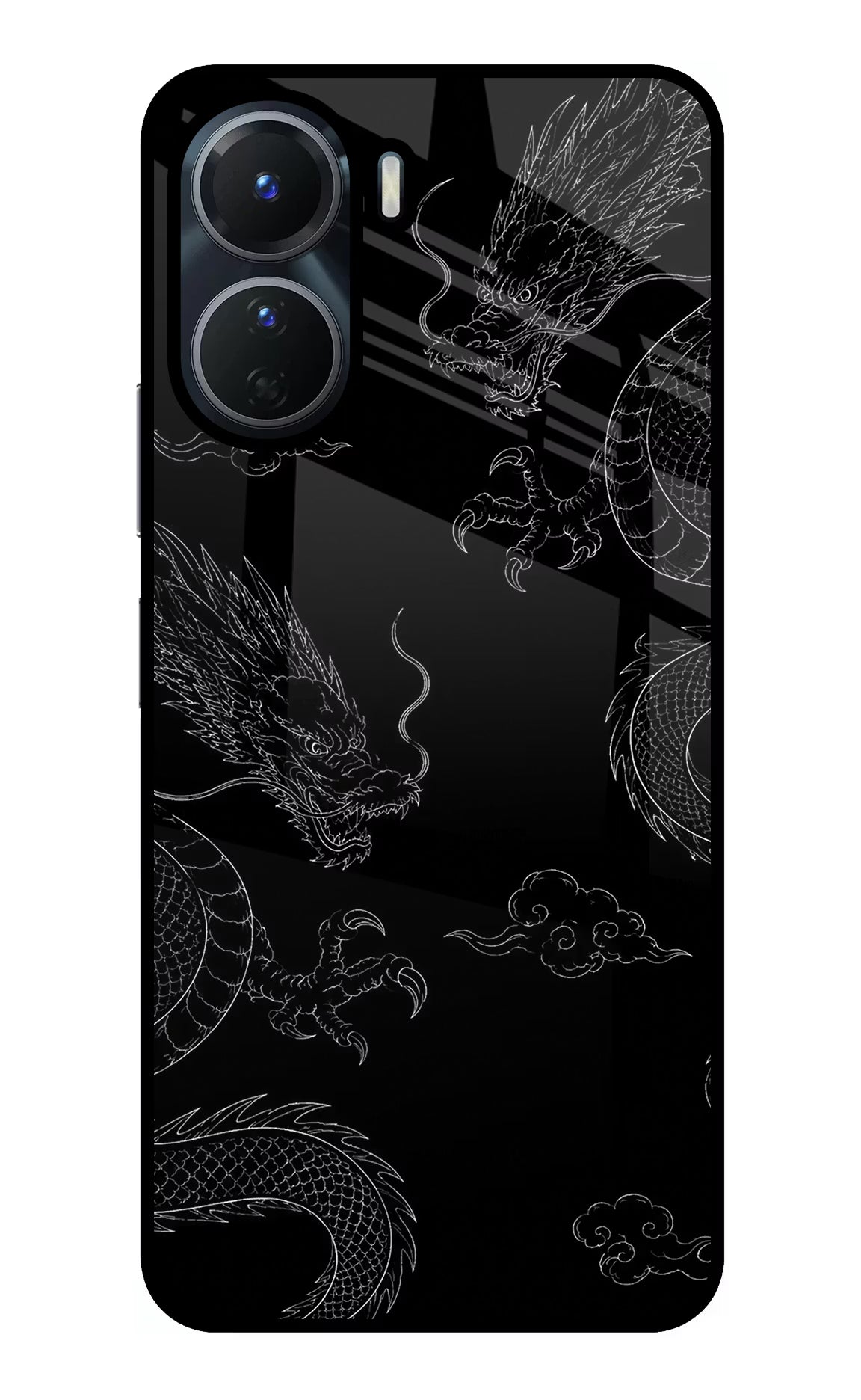 Twin Dragons Vivo Y56 5G Glass Case Back Cover by Casekaro