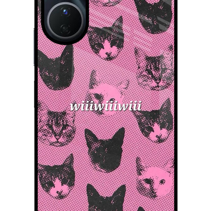 Pink Cats Vivo Y56 5G Glass Case