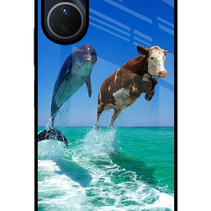Dolphin vs Cow Vivo Y56 5G Glass Case