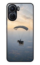Skydiving Cow Vivo Y56 5G Glass Case