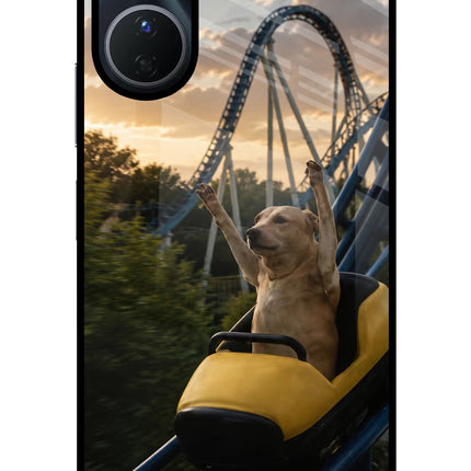Rollercoaster Dog Vivo Y56 5G Glass Case
