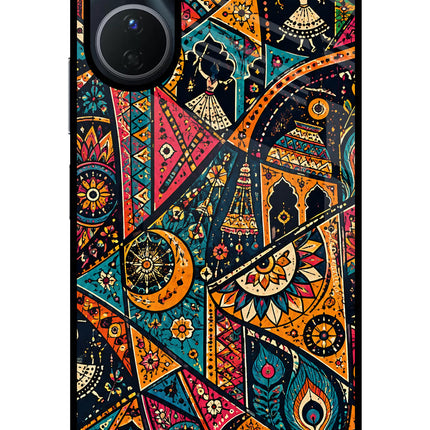 Folk Print Vivo Y56 5G Glass Case