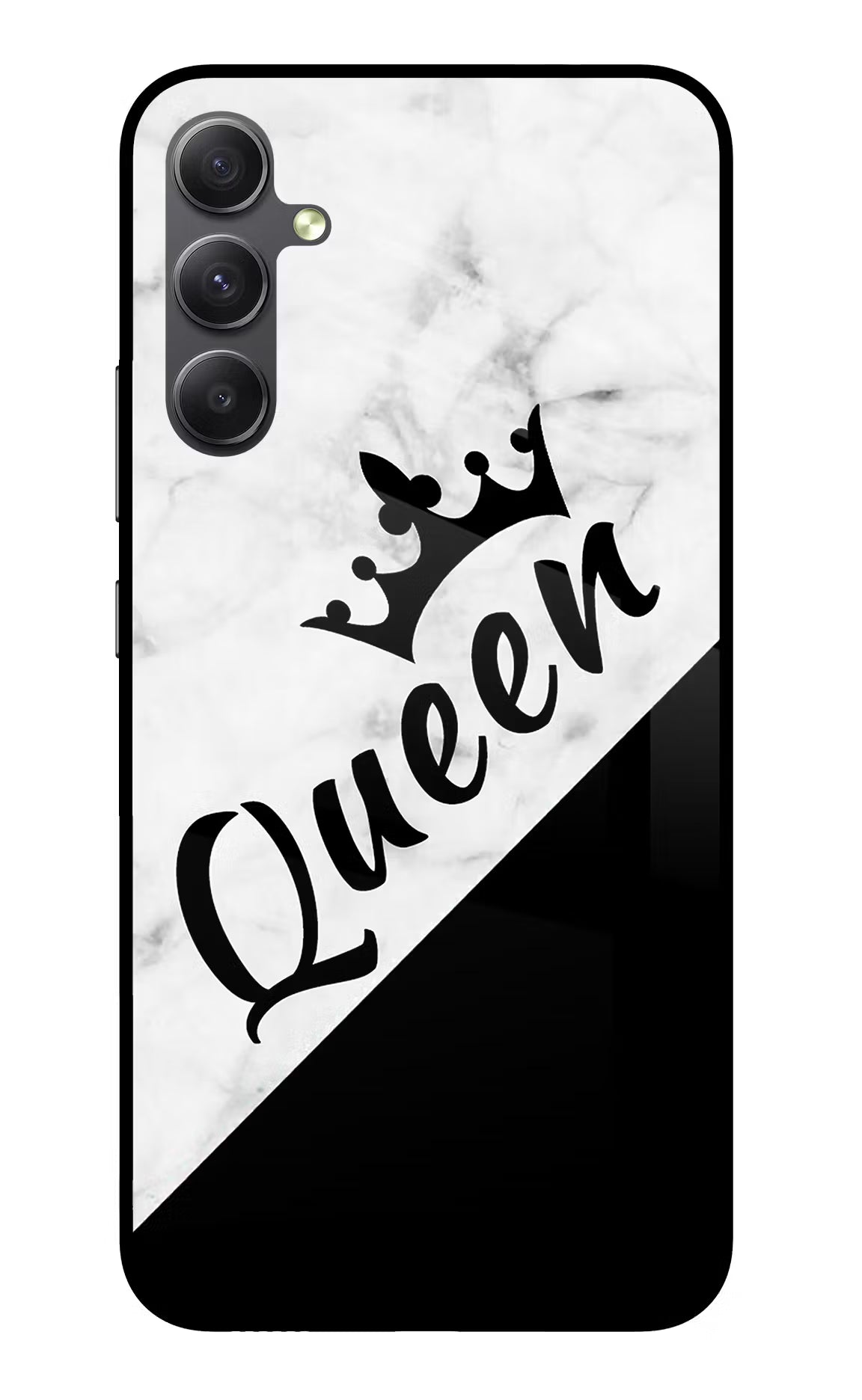 Queen Samsung A34 5G Glass Case Back Cover by Casekaro