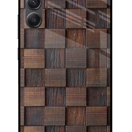 Wooden Cube Design Samsung A34 5G Glass Case