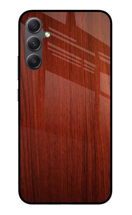 Wooden Plain Pattern Samsung A34 5G Glass Case