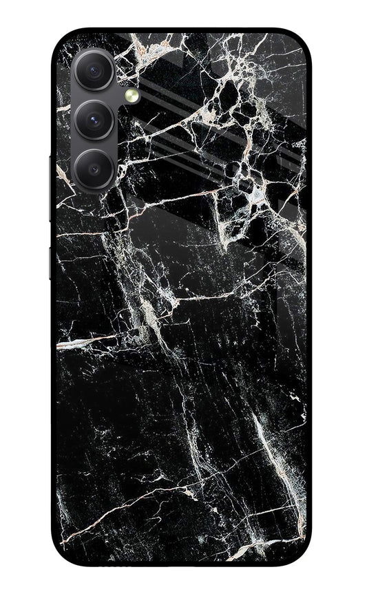 Black Marble Texture Samsung A34 5G Glass Case