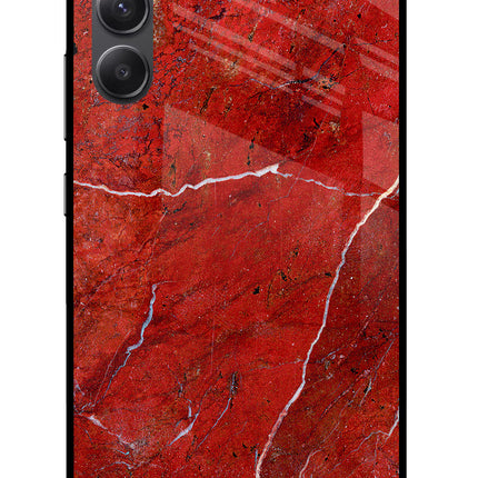 Red Marble Design Samsung A34 5G Glass Case