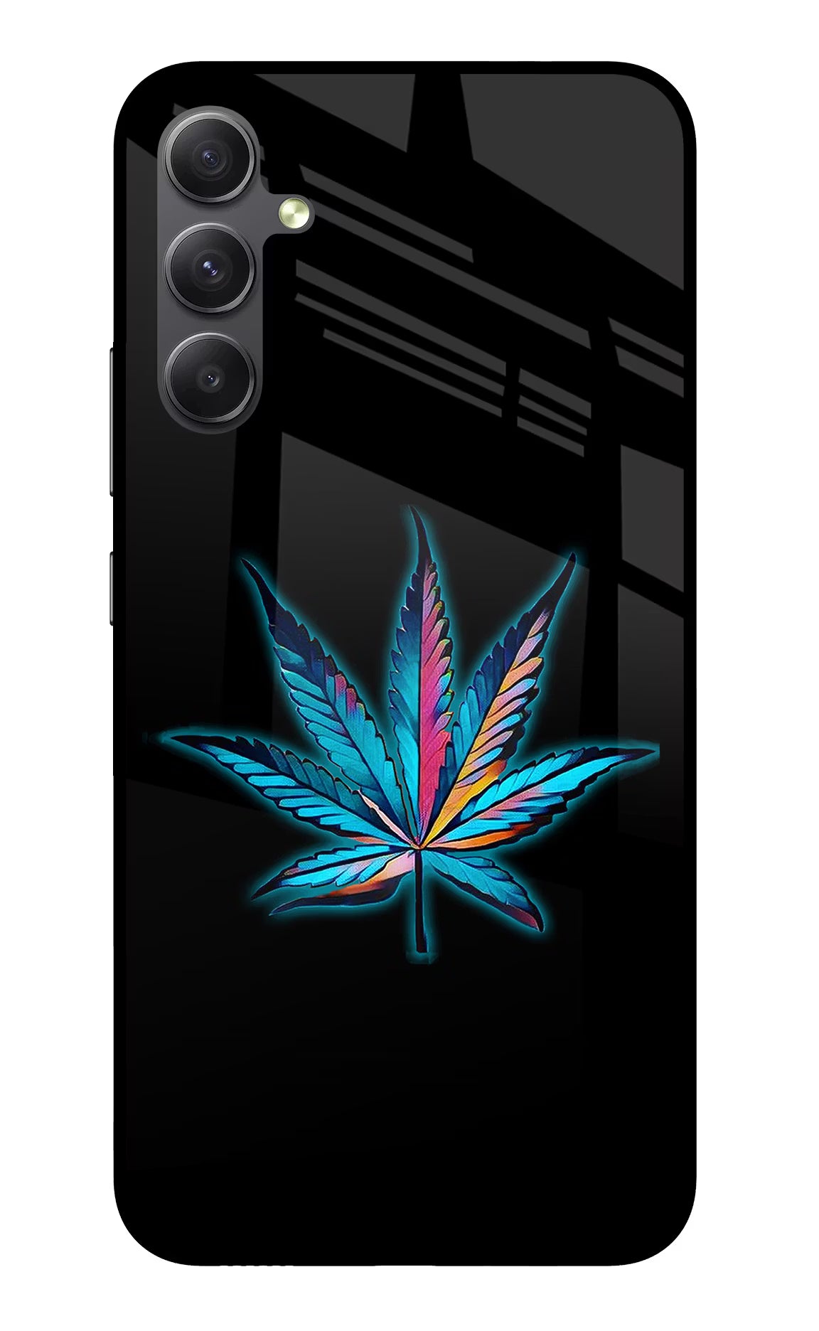 Weed Samsung A34 5G Glass Case Back Cover by Casekaro