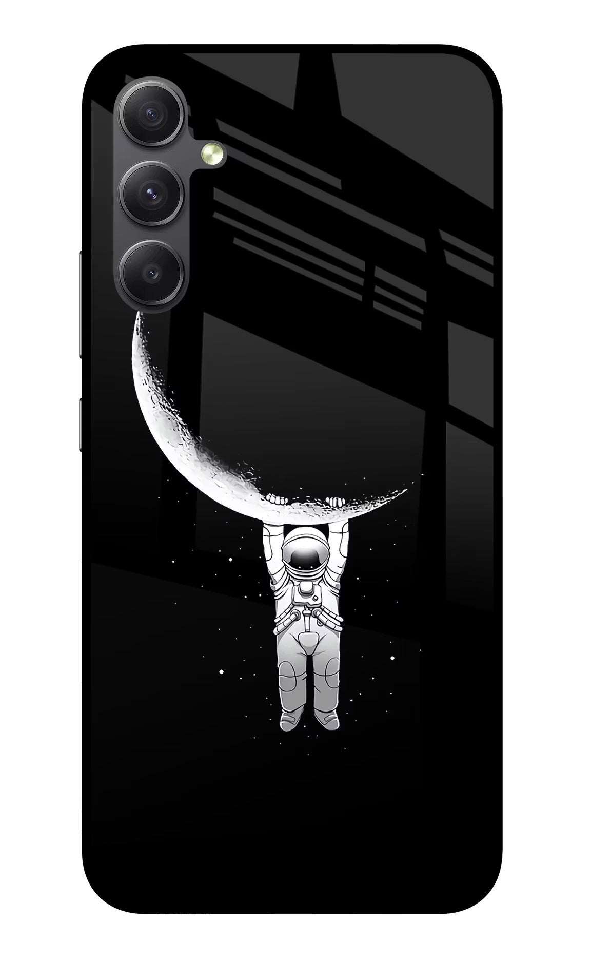 Moon Space Samsung A34 5G Glass Case Back Cover by Casekaro