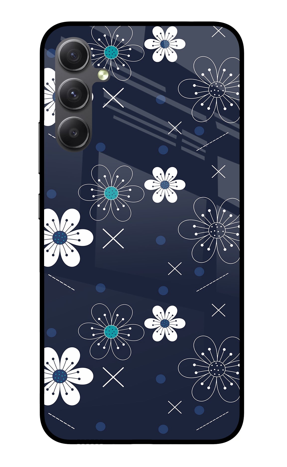 Flowers Samsung A34 5G Glass Case