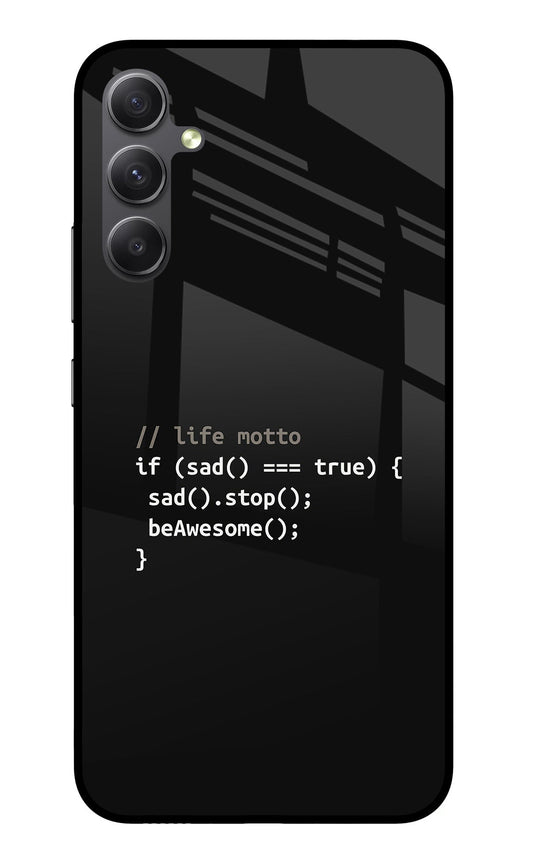 Life Motto Code Samsung A34 5G Glass Case