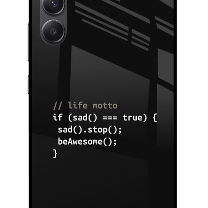 Life Motto Code Samsung A34 5G Glass Case