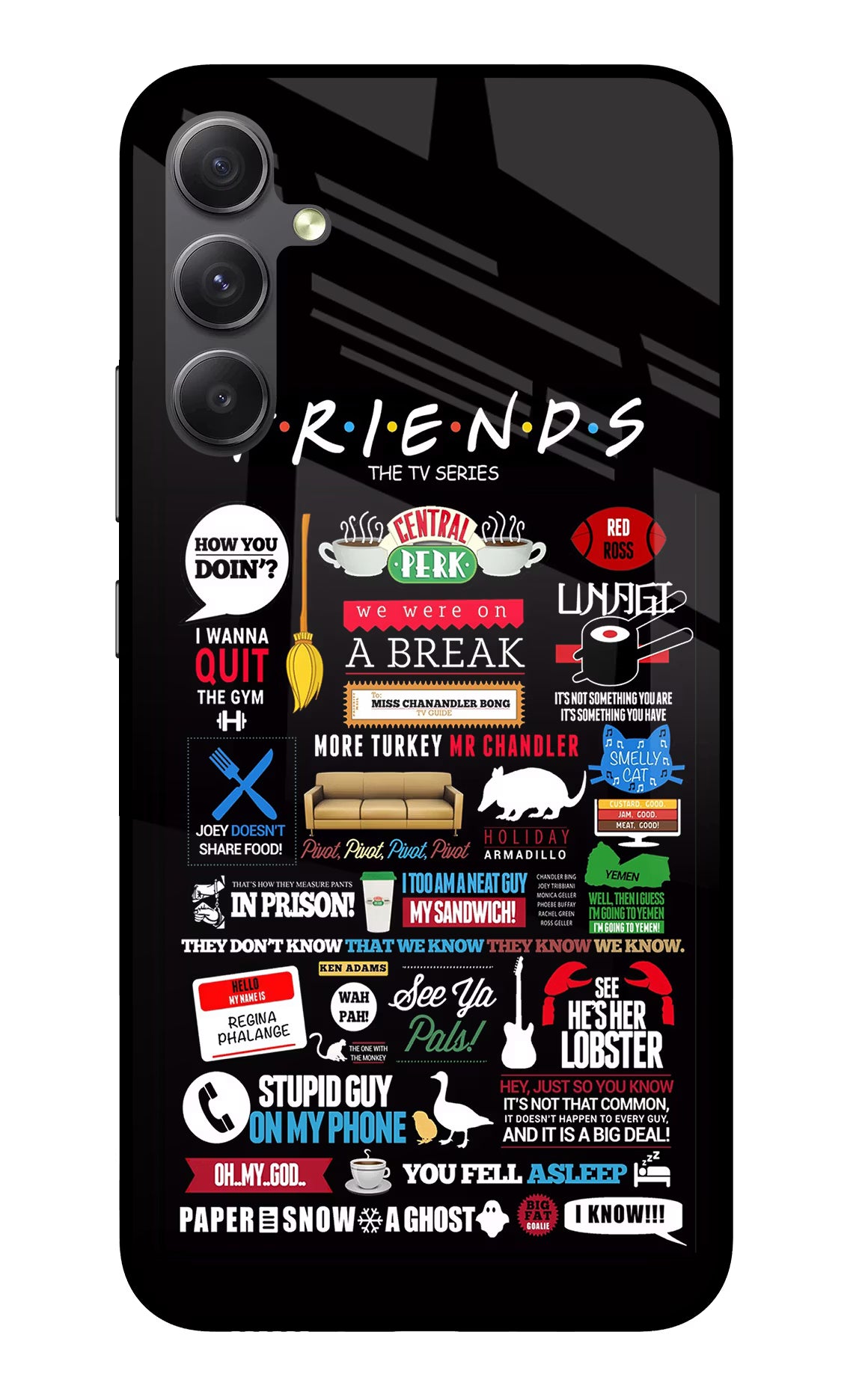 FRIENDS Samsung A34 5G Glass Case Back Cover by Casekaro