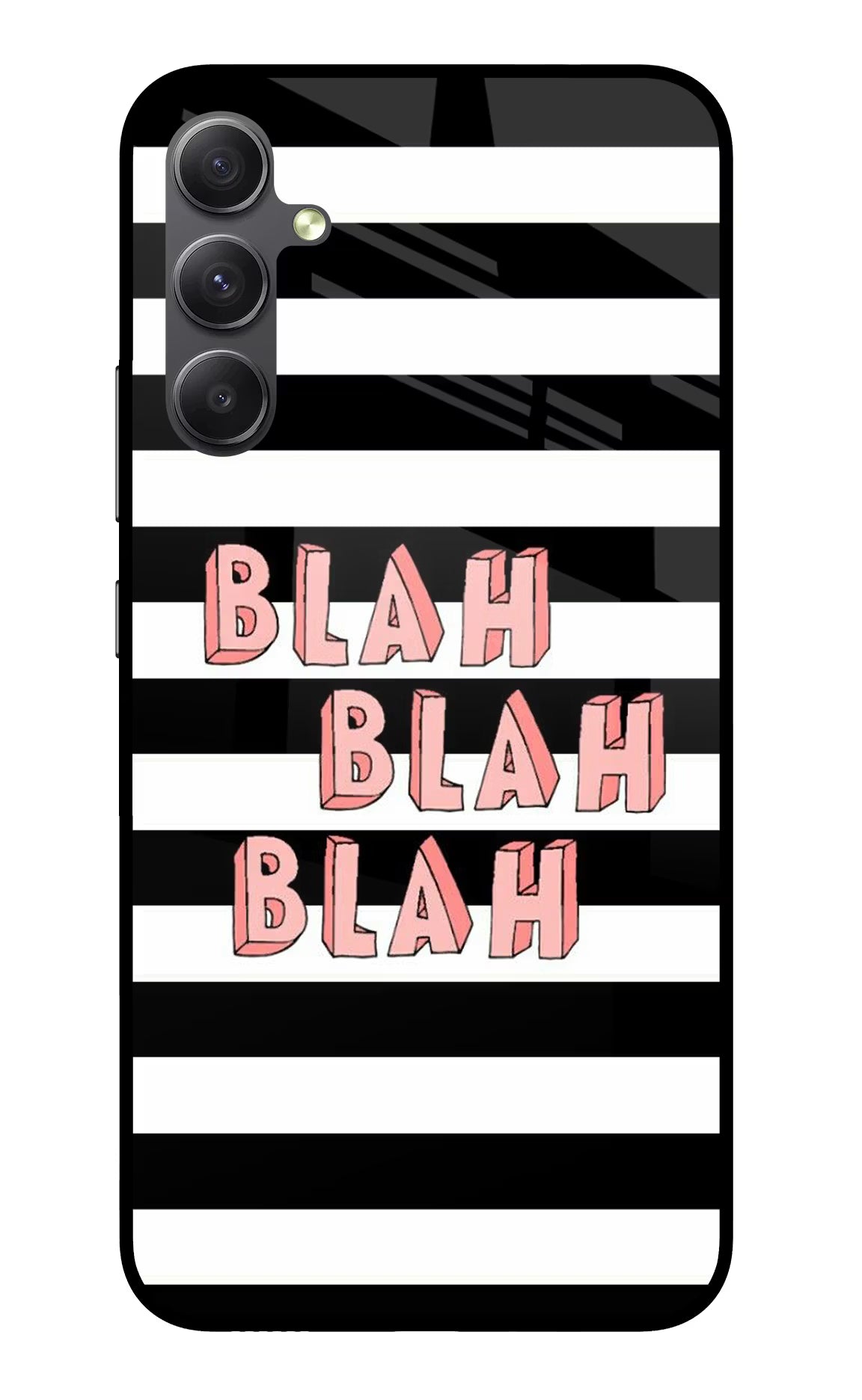 Blah Blah Blah Samsung A34 5G Glass Case Back Cover by Casekaro