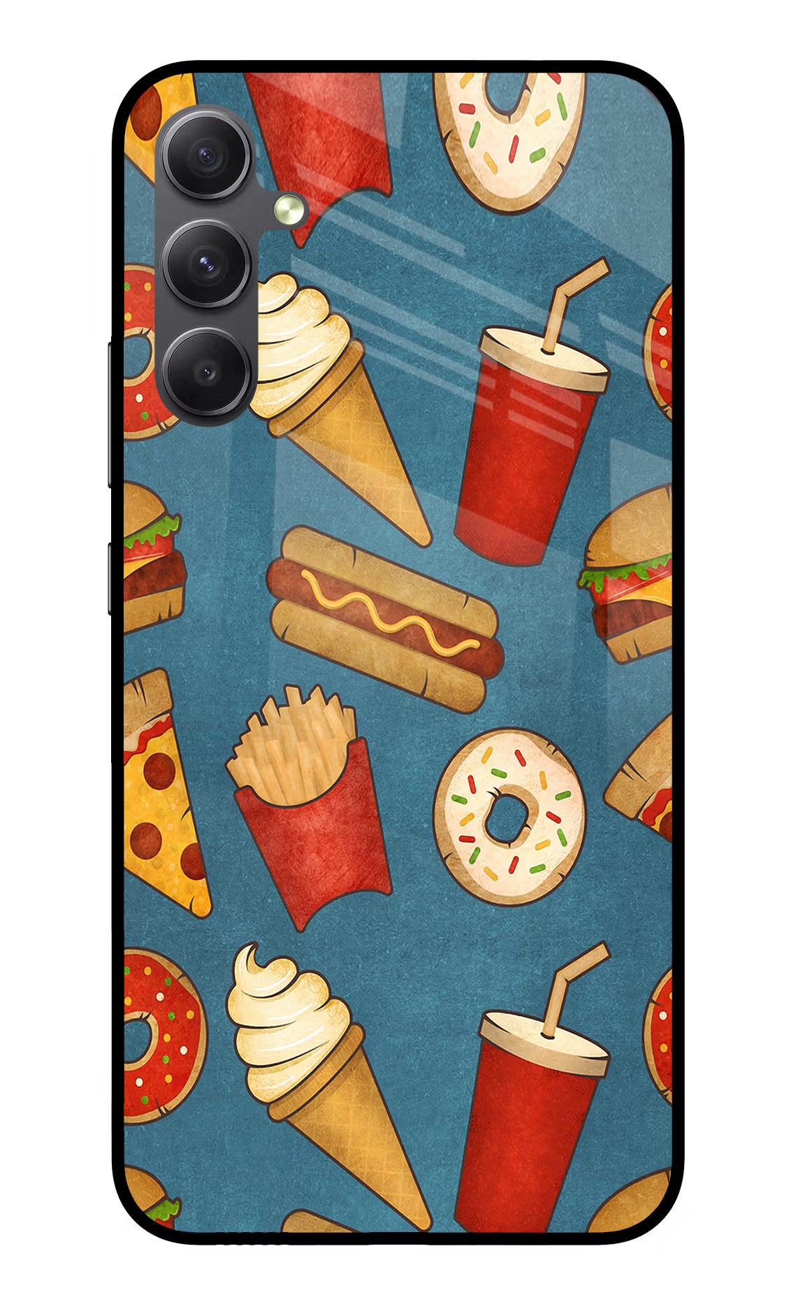 Foodie Samsung A34 5G Glass Case Back Cover by Casekaro