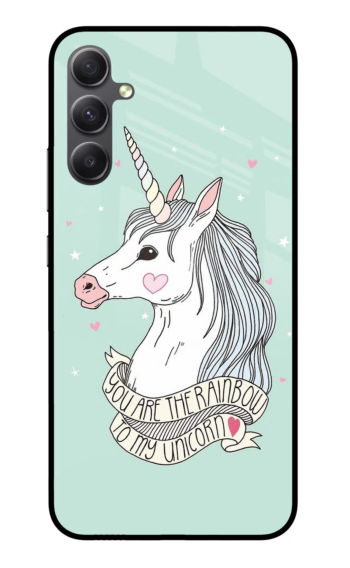 Unicorn Wallpaper Samsung A34 5G Glass Case Back Cover by Casekaro