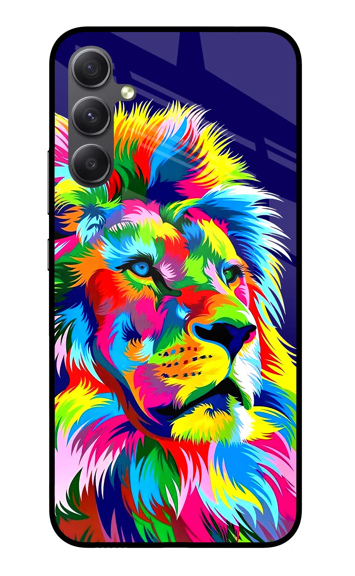 Vector Art Lion Samsung A34 5G Glass Case Back Cover by Casekaro