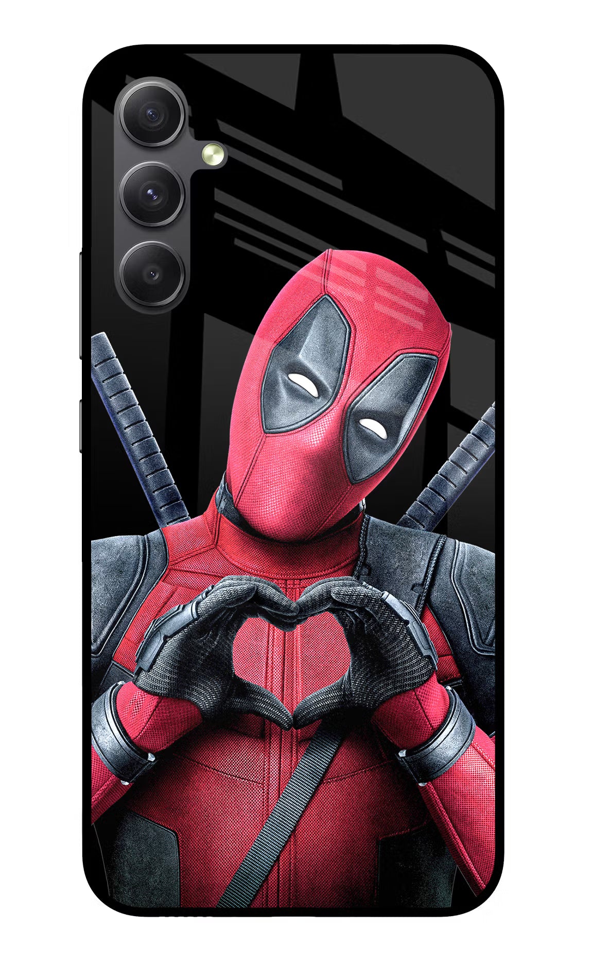 Deadpool Samsung A34 5G Glass Case Back Cover by Casekaro