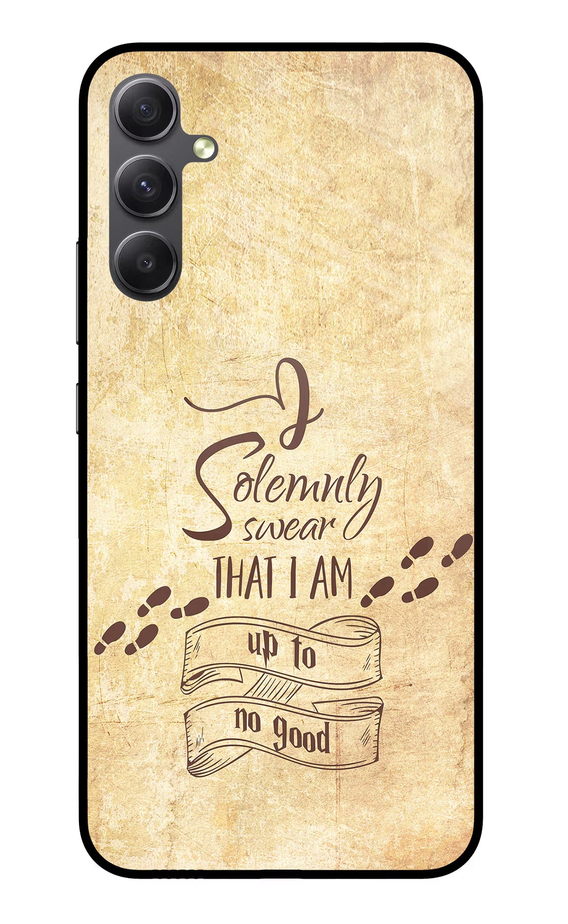 I Solemnly swear that i up to no good Samsung A34 5G Glass Case Back Cover by Casekaro
