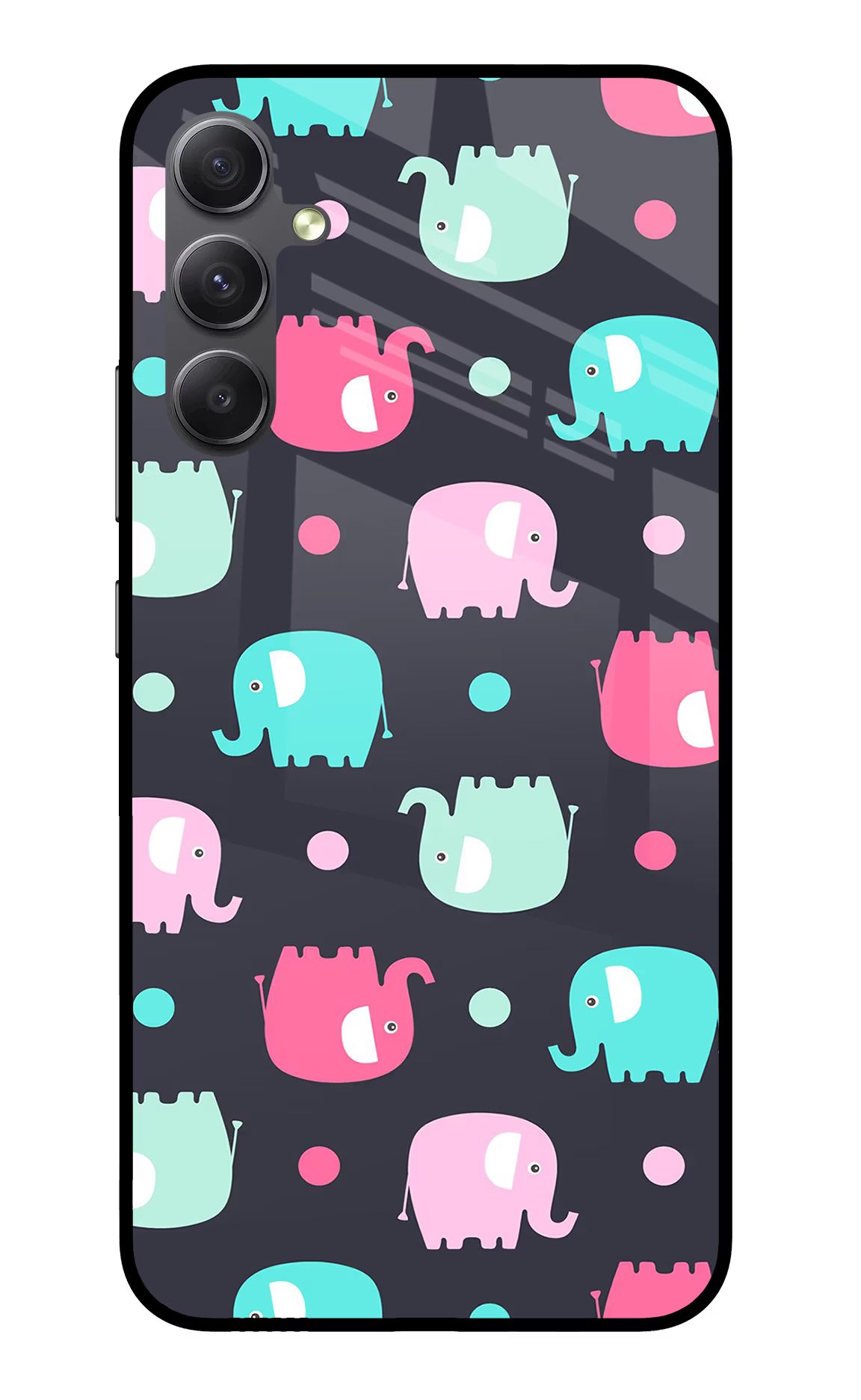 Elephants Samsung A34 5G Glass Case Back Cover by Casekaro