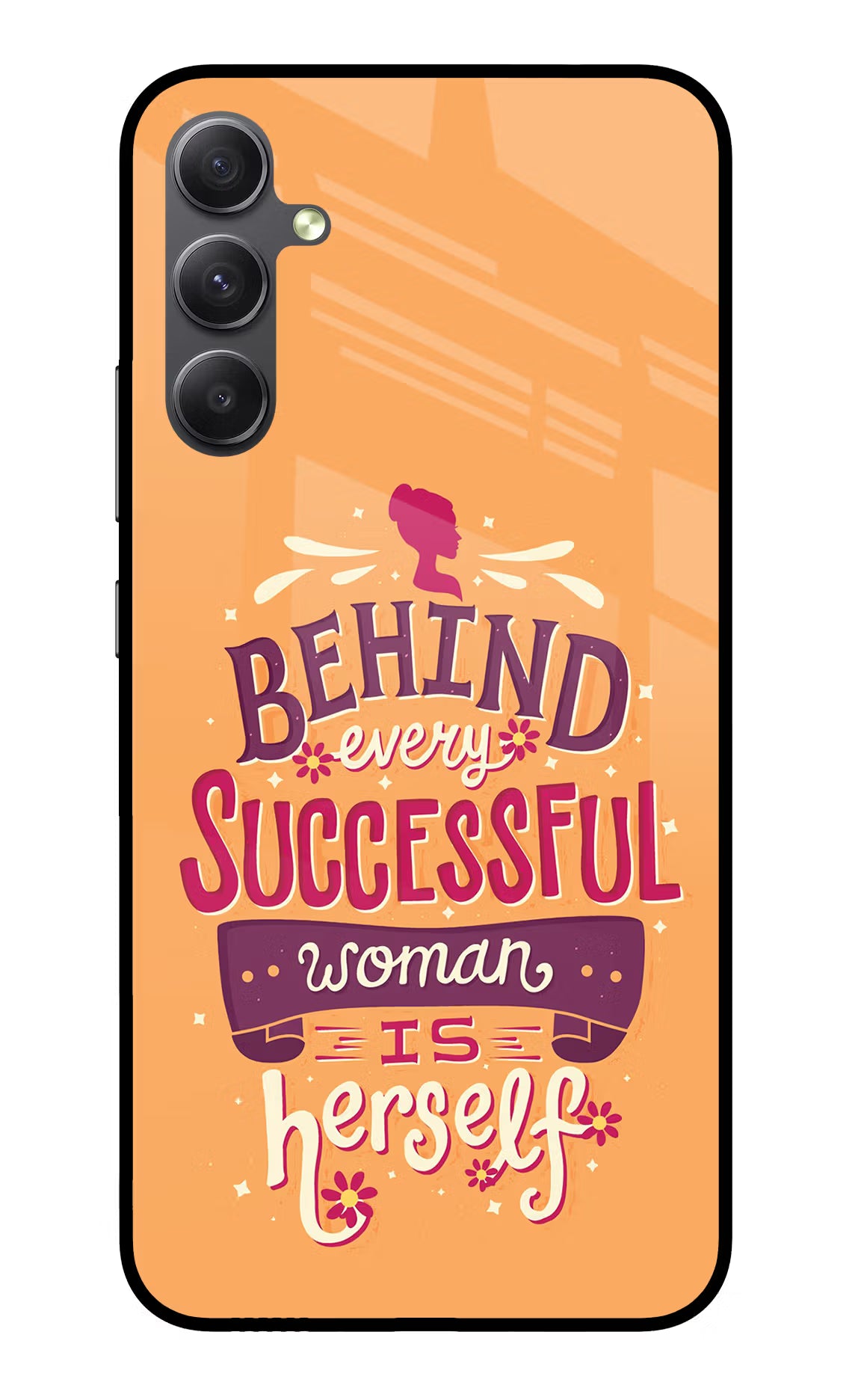 Behind Every Successful Woman There Is Herself Samsung A34 5G Glass Case Back Cover by Casekaro