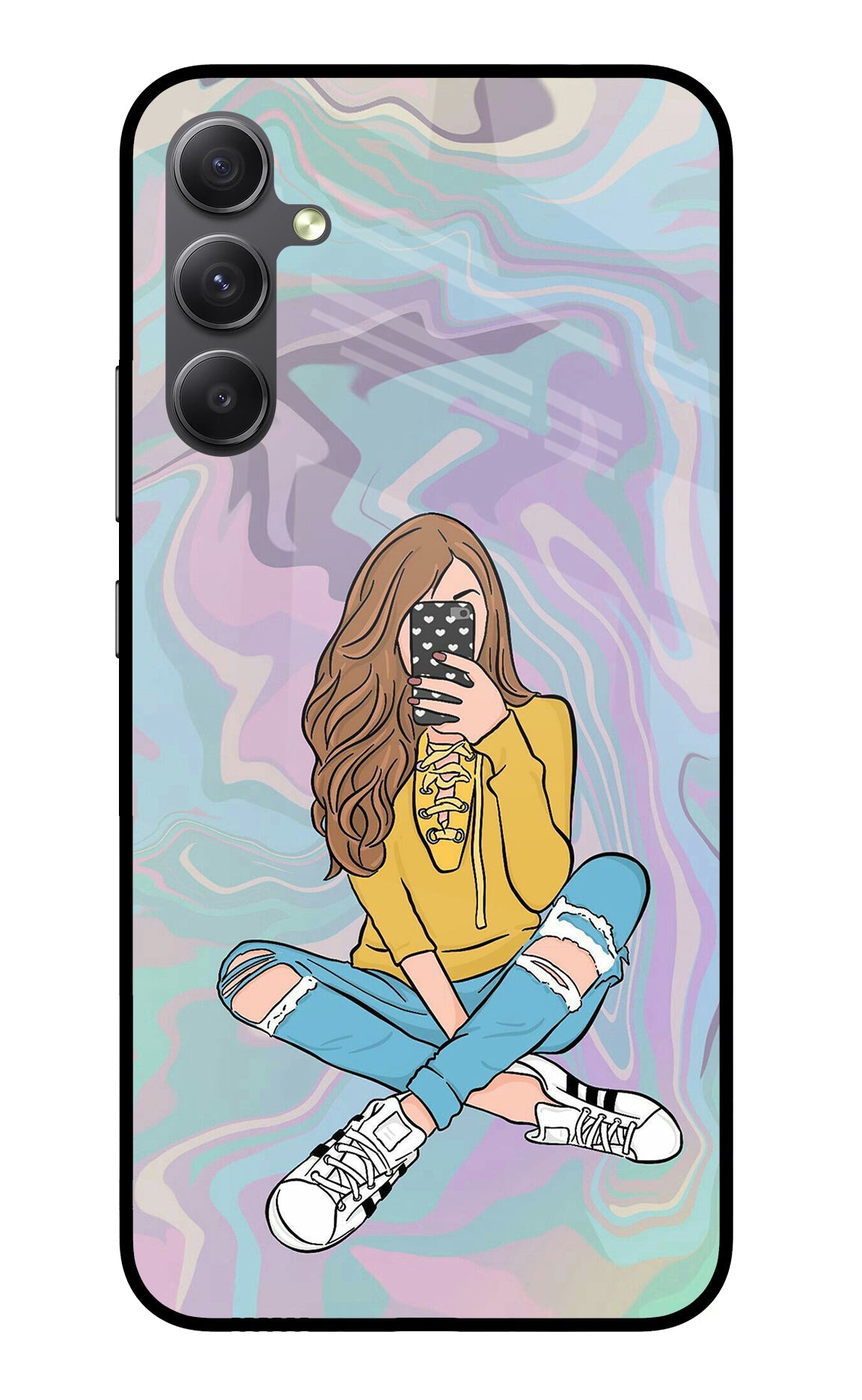 Selfie Girl Samsung A34 5G Glass Case