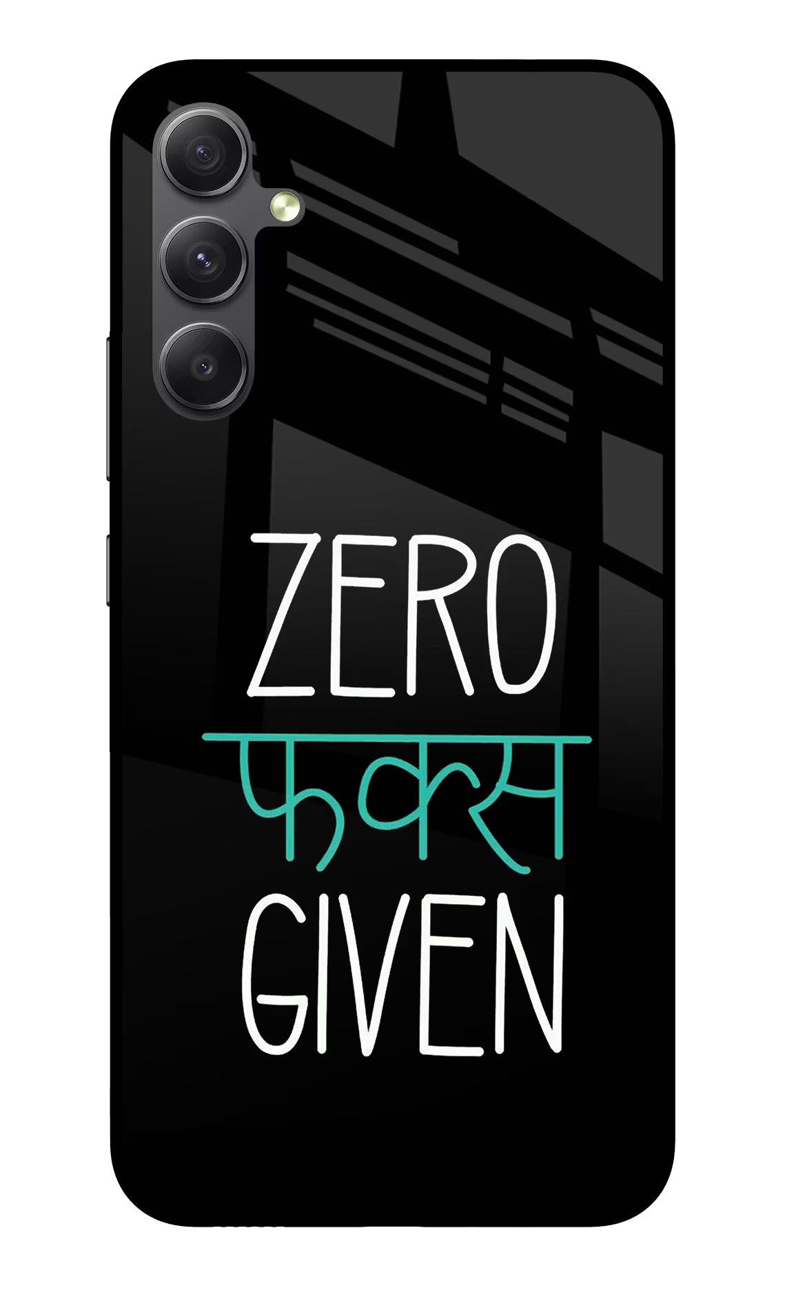 Zero Fucks Given Samsung A34 5G Glass Case Back Cover by Casekaro