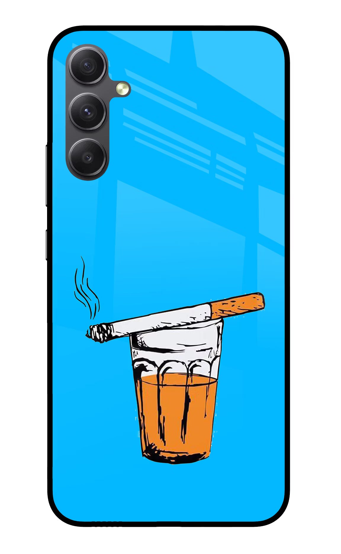 Chai Sutta Samsung A34 5G Glass Case Back Cover by Casekaro