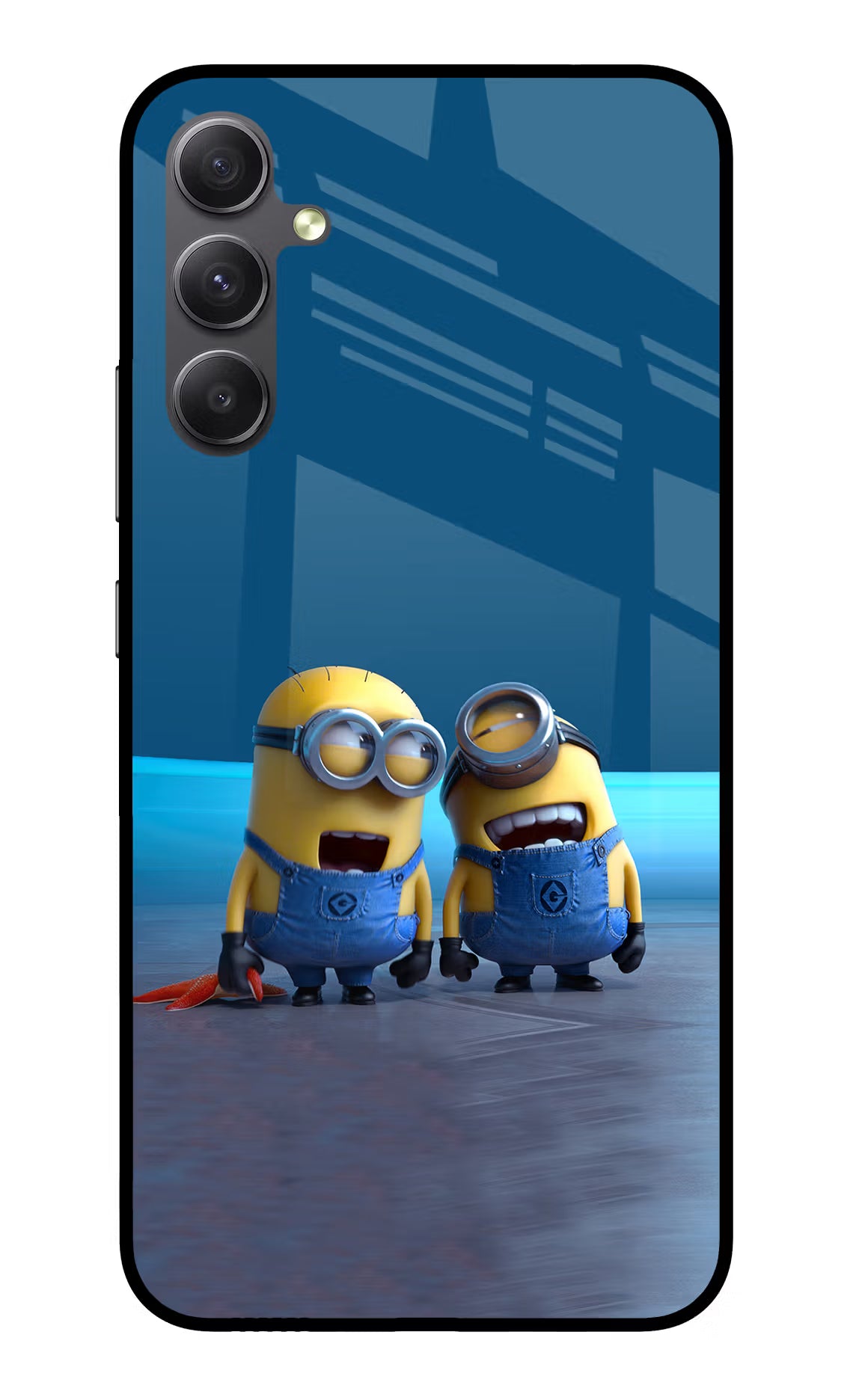 Minion Laughing Samsung A34 5G Glass Case Back Cover by Casekaro