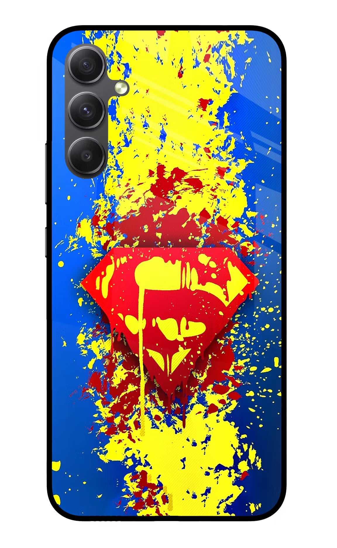 Superman logo Samsung A34 5G Glass Case Back Cover by Casekaro