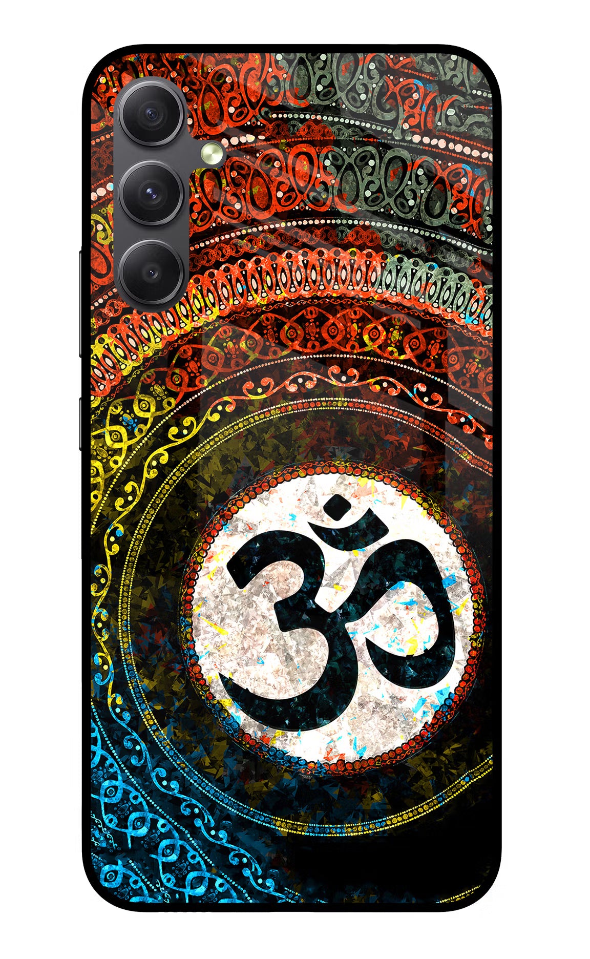 Om Cultural Samsung A34 5G Glass Case Back Cover by Casekaro