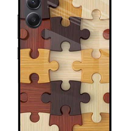Wooden Puzzle Samsung A34 5G Glass Case