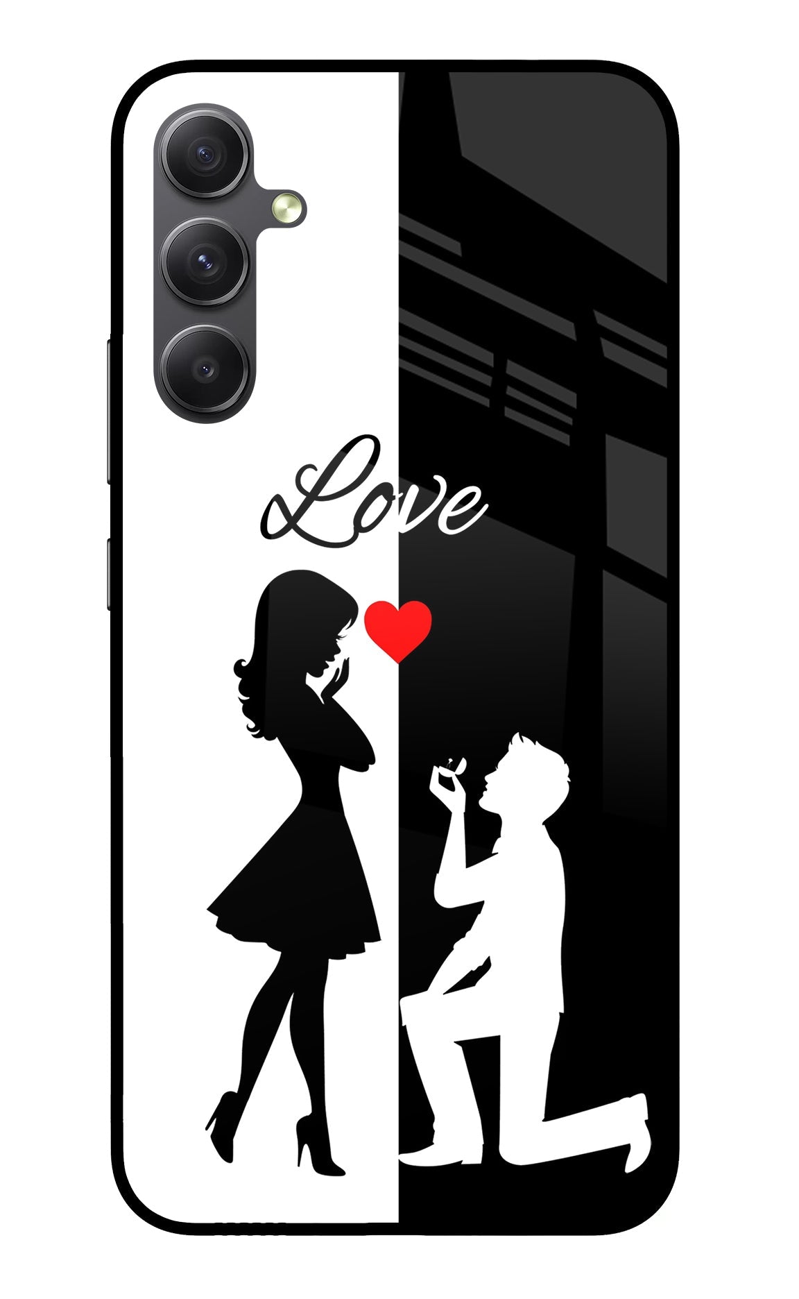 Love Propose Black And White Samsung A34 5G Back Cover