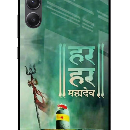 Har Har Mahadev Shivling Samsung A34 5G Glass Case