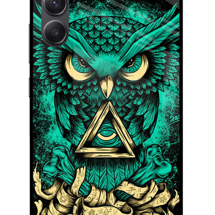 Green Owl Samsung A34 5G Glass Case