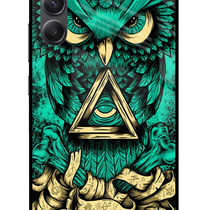 Green Owl Samsung A34 5G Glass Case