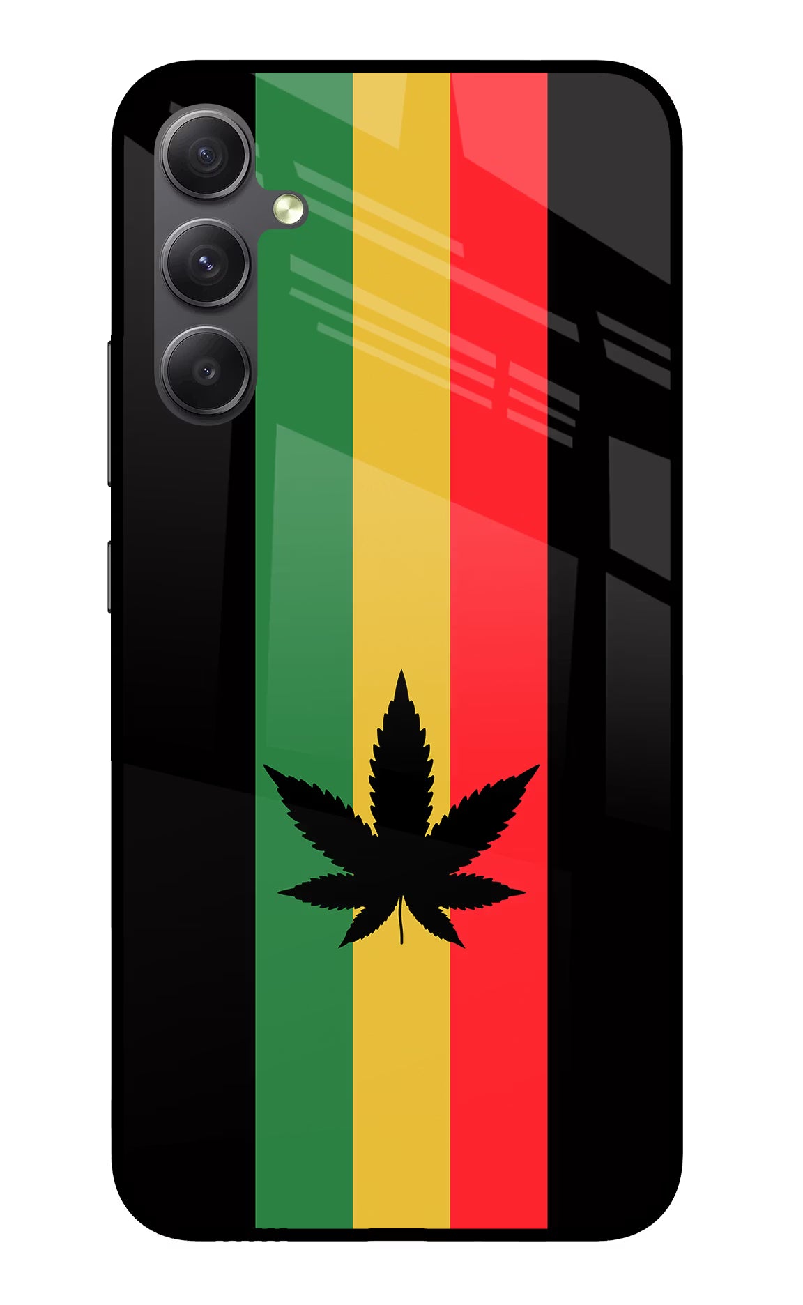 Weed Flag Samsung A34 5G Glass Case Back Cover by Casekaro