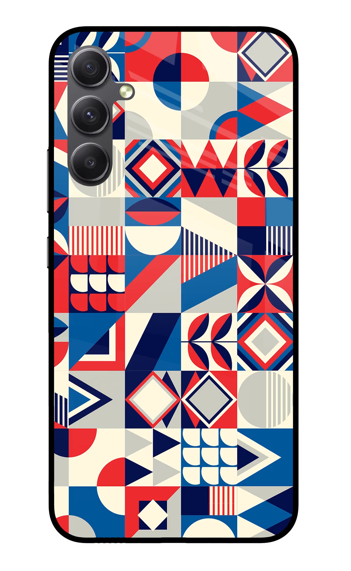 Colorful Pattern Samsung A34 5G Glass Case Back Cover by Casekaro