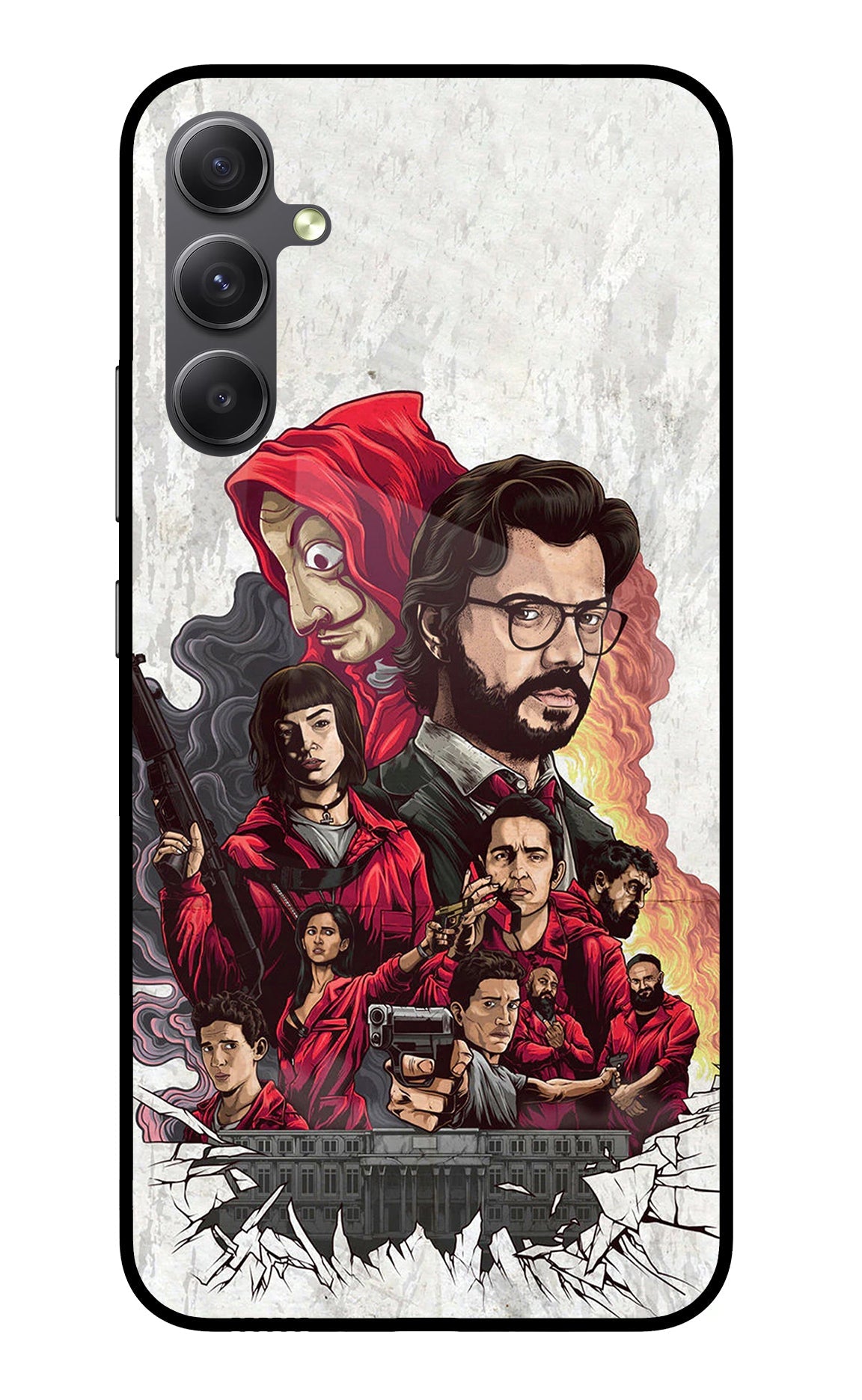 Money Heist Artwork Samsung A34 5G Glass Case